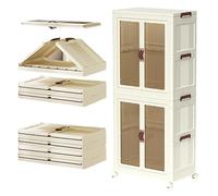 Armario plegable para bebé con varillas colgantes y puerta, organizador de armario portátil, armario plegable para dormitorio para niños