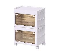 Armario plegable para ropa, prácticos organizadores de ropa con almacenamiento de cubos y varillas colgantes, suministros de organización de dormitorio