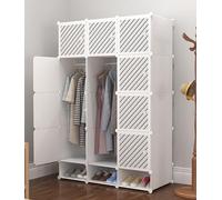 Armario portátil, armario modular de almacenamiento para zapatos, ropa y juguetes, estante plegable para zapatos para pasillo y entrada, color blanco