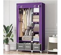 Armario portátil con 3 cajoneras, marco de tubo de metal desmontable y espaciosa tela no tejida para un fácil almacenamiento y organización