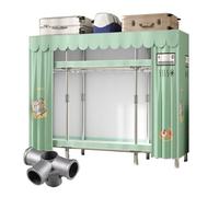 Armario portátil con estantes de ropa y almacenamiento de gran capacidad, estructura de metal duradera, armario de lona extra fuerte para ropa, 145 x 45 x 170 cm