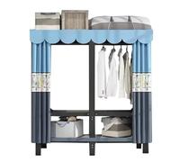 Armario portátil de lona para dormitorio, con marco de acero, gran capacidad, con barra para colgar, diseño espacioso para colgar
