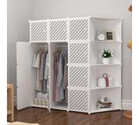 Armario portátil modular de cubo con armario plegable para almacenamiento de zapatos, color blanco, ideal para pasillo, dormitorio, entrada, zapatero, estante para ropa, zapatos y juguetes