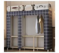 Armario portátil organizador de almacenamiento de tela con 5 compartimentos para dormitorio, armario moderno con marco de metal para colgar ropa