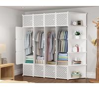 Armario portátil organizador modular de almacenamiento para dormitorio, entrada, zapatero con diseño plegable, color blanco