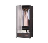 Armario Portátil para Ropa con Barra para Colgar Ropa Gran Capacidad Armario Ropero de Tela Grande con Cajones para Dormitorios y Apartamentos(Black,71 * 45 * 166cm)