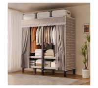 Armario portátil - Perchero plegable con tapa, marco de metal, diseño de una pieza para organizar ropa, 151 cm