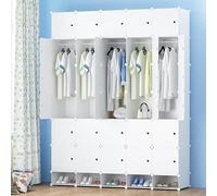 Armario portátil plegable y zapatero, organizador modular de plástico para ropa, zapatos y juguetes, solución versátil para dormitorio, pasillo y sala de estar, color blanco