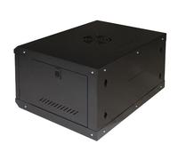 Armario rack 19' 6u link serie light color negro con puerta de cristal