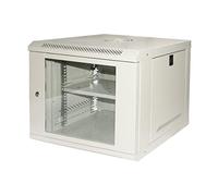 Armario Rack 19" 9U Link Serie Light Color Gris con Puerta de Cristal (AxPxL) 450 x 400 x 530 mm, Estante Incluido