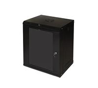 Armario Rack 19" 9U Link Serie Light Color Negro con Puerta de Cristal (Anchura x Profundidad) 600 x 400 x 530 mm, Estante Incluido