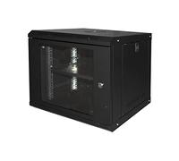 Armario Rack 19" 9U Link Serie Light Color Negro con Puerta de Cristal (AxPxL) 450 x 400 x 530 mm Estante Incluido