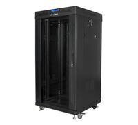 ARMARIO RACK LANBERG 22U 600X600 FLAT PACK PUERTA CRISTAL CON LCD NEGRO