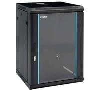 Armario rack mural phasak 18u 600x450, bastidor negro, ideal para serv