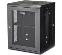 StarTech Armario Rack Mural 15U 19in - 4 Columnas - 40,6cm (RK1520WALHM) | Armario abatible 180 con puerta frontal reversible y paneles laterales desmontables
