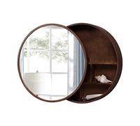 Armario redondo de pared con espejo de baño, elegante espejo de baño con almacenamiento, diseño moderno, ahorra espacio, perfecto para decoración del hogar