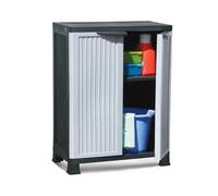 7house - Armario de Resina Bajo Almacenaje, Uso Exterior e Interior, Jardín y Terraza, 1 Balda, 2 Puertas, 30kg Carga Máxima, Dimensiones 39x68x92cm (Largo x Ancho x Alto), Color Gris o Negro