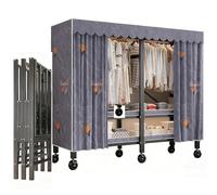 Armario Rodante Con Ruedas Para Almacenamiento De Ropa, Armario Organizador Y Almacenamiento Portátil Para Colgar Ropa, Almacenamiento De Gran Capacidad Para Dormitorio Y Sala De Estar(B,125cm/49.2in)