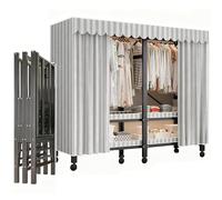 Armario Rodante Con Ruedas Para Almacenamiento De Ropa, Armario Organizador Y Almacenamiento Portátil Para Colgar Ropa, Almacenamiento De Gran Capacidad Para Dormitorio Y Sala De Estar(D,180cm/71in)