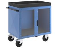 Armario rodante KOMPAKT eurokraft pro, chapa de acero por 3 lados, puertas con lunas de Makrolon®