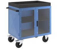 Armario rodante KOMPAKT eurokraft pro, chapa de acero por 3 lados, puertas con lunas de Makrolon®