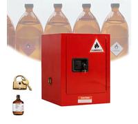 Armario rojo de seguridad química de 22 galones, almacenamiento de líquidos inflamables resistente al fuego con acero de doble capa, estantes ajustables y puerto de conexión a tierra, contenedor de