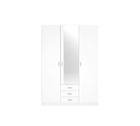 Armario roma 3 puertas + 3 cajones con espejo blanco mate 215,5x148,9x52,6 cm