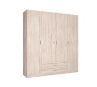 Armario roma 4 puertas 2 cajones ropero dormitorio habitación color sahara moderno mueble 200x215 cm 198 cm