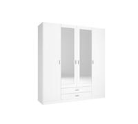 Armario roma 4 puertas abatibles con 2 cajones blanco mate 215,5x198x52,6 cm