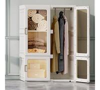 Armario Ropero Armario Portátil for Ropa Diseño Plegable con Estantes Y Barra Múltiples Opciones De Almacenamiento Capacidad De Carga Superior: 60 Kg(69 * 50 * 104cm)