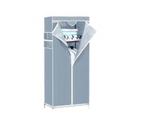 THINIA HOME - Armario Ropero de Tela con Cremallera Gris y Blanco | Armario Ropero Pequeño y Resistente 70x45x155 cm y 10 Kg Carga | Armario de Tela Desmontable para Dormitorio, Vestidor o Trastero