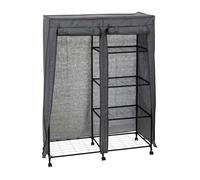 Armario ropero de tela con ruedas color gris 120x168 cm