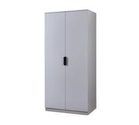 Armario ropero eiselfing (2 puertas 1 perchero 1 compartimento) mdf 176x80x52 cm - gris [en.casa]