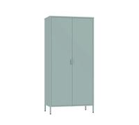 Armario ropero esteli 2 percheros 4 estantes 170x80x45cm - verde menta [en.casa]