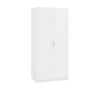 [en.casa] Armario Ropero Finning para Vestidor Dormitorio Guardarropa Armario de Dormitorio con 2 Puertas 1 Perchero 1 Compartimento Inferior 176 x 80 x 52 cm - Blanco