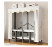 Armario Ropero Portátil Con Barras, Perchero Organizador Con Funda De Tela Para Dormitorio, Estantes De Ropa De Tela, Para Colgar Ropa Organizador Ropero Plegable(White,170cm/66.9inch)