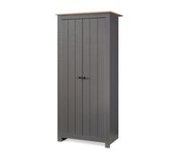 Armario ropero trorjam (2 puertas 1 perchero 1 compartimento) 175x80x52 cm - gris/roble [en.casa]