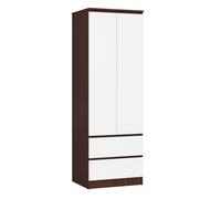 Armario s60 con 2 puertas y 2 cajones color wengue, blanco