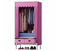Armario simple compuesto no tejido con almacenamiento de tela resistente para colgar, color sólido, ideal para dormitorio y habitación de alquiler