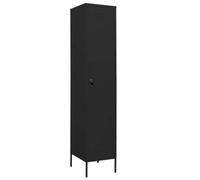 Armario taquilla Acero Negro 35x46x180 cm con 4 estantes | Acero durable, niveladores ajustables, cerraduras de seguridad, uso versátil en hogar u oficina