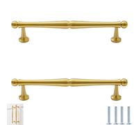 Armario Tirador De Pomo Tirador De Latón Para Puerta De Armario De Cobre Completo 2Piezas Tirador De Puerta De Cobre Puro Tirador De Puerta De Armario Dorado Estilo E Distancia De Orificio De 192mm