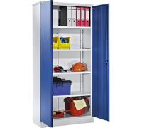 eurokraft basic Armario universal, H x A x P 1950 x 915 x 421 mm, gris luminoso / azul genciana