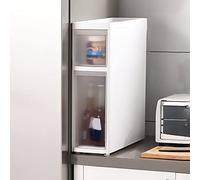 Armario vertical de almacenamiento de baño de gran capacidad con 6 cajones y ruedas rodantes, carrito delgado para inodoro, versátil nizer de plástico para artículos esenciales de baño