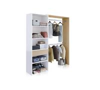 Armario vestidor aura blanco artik (blanco mate) - roble canadian 158 x 187 x 40 cm