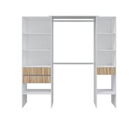 Armario vestidor con 3 cajones 187x190x40cm ethna
