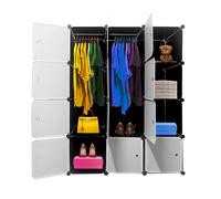 Armario vestidor cube personalizable boxed elite 12 cubos/puertas 147x111x37cm negro