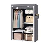Armario Vestidor de Tela con Bolsillos Home - 5 Huecos 1 1 Puerta 165x88x45cm Organizador de Ropa y Zapatos Fácil Montaje y Resistente Ideal para Dormitorio y Vestidor