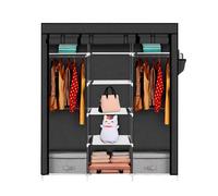 Armario Vestidor de Tela Home 170x150x45cm Organizador de Ropa con Estructura de Acero, , 7 Huecos, Gran Capacidad y Fácil Montaje
