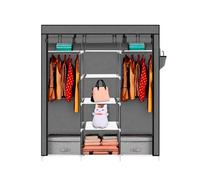Armario vestidor de tela nyana home 170x150x45cm, 3 puertas, 7 huecos, 1 ropero