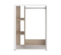 Armario vestidor modelo boreal en color blanco mate y roble japonés 90x79 cm